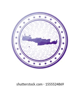 Flat low poly stamp of Crete. Polygonal Crete badge. Trendy vector logo of the island.