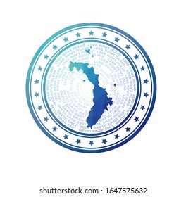 Flat low poly stamp of Lord Howe Island. Polygonal Lord Howe Island badge. Trendy vector logo.