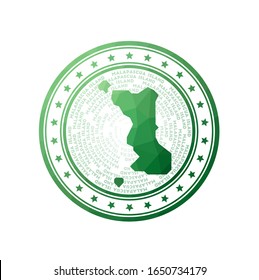 Flat low poly stamp of Malapascua Island. Polygonal Malapascua Island badge. Trendy vector logo.