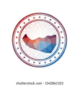 Flat low poly stamp of Somaliland. Polygonal Somaliland badge. Trendy vector logo of the country.