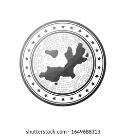 Sello plano bajo de poli de la isla Terre-de-Haut. Insignia de la isla de Terre-de-Haut. Logo vectorial de moda.