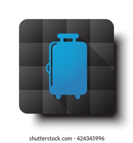 Flat Luggage icon on black app button with drop shadow