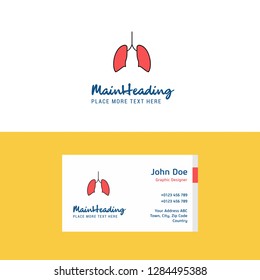 Flat Lungs Logo and Visiting Card Template. Busienss Concept Logo Design