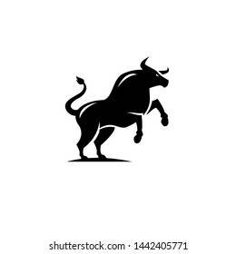 flat luxury bull logo icon design vector illustration