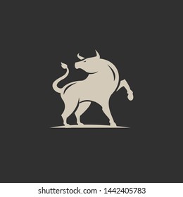 flat luxury bull logo icon design vector illustration