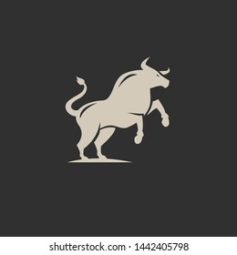 flat luxury bull logo icon design vector illustration