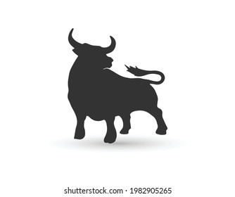 flat luxury bull logo icon design vector illustration