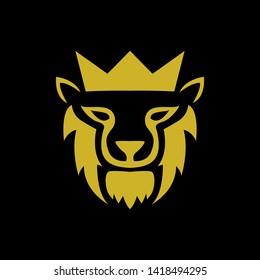Flat Luxury Lion Head Face Wearing Stock Vector (Royalty Free ...