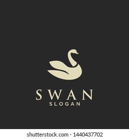 flat luxury swan logo icon design vector illustration