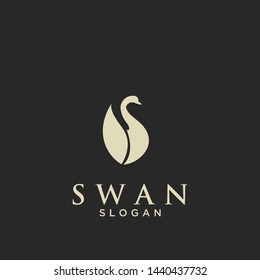 flat luxury swan logo icon design vector illustration