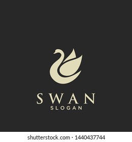 flat luxury swan logo icon design vector illustration