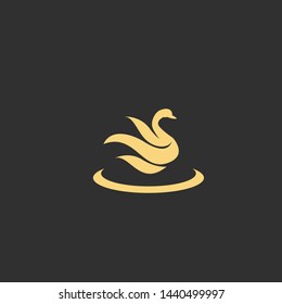 flat luxury swan logo icon design vector illustration