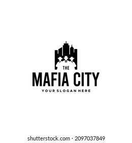 Flat MAFIA CITY Building silhouette Logo design