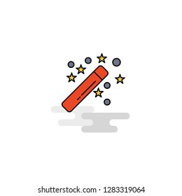 Flat Magic stick Icon. Vector