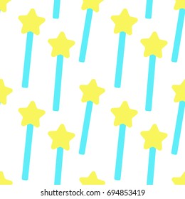 flat magic wand pattern vector
