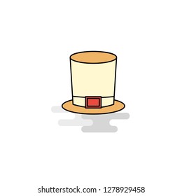 Flat Magician hat  Icon. Vector