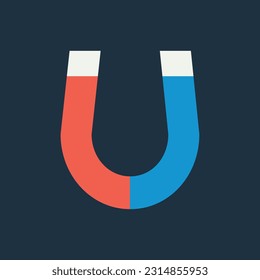 Flaches Magnetsymbol Symbol Vektorgrafik.