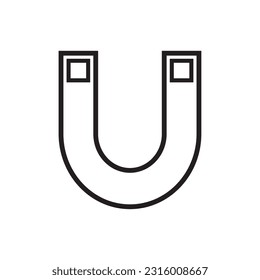 Flat magnet icon symbol vector Illustration.