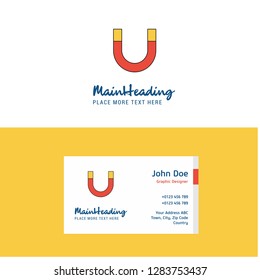 Flat Magnet Logo and Visiting Card Template. Busienss Concept Logo Design