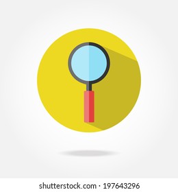 Flat magnifier icon.
