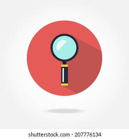 Flat magnifier icon.