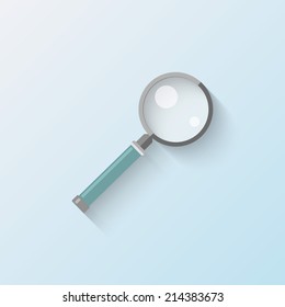 Flat magnifier icon