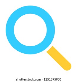 Flat magnifier icon magnifying glass sign loupe button. Quick and easy recolorable shape isolated from background. Vector illustration a graphic element for web internet design