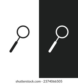 Flat magnifying glass icon in 2 form.