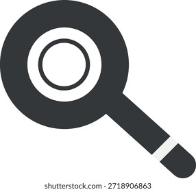 Flat magnifying glass icon commonly used for search, zoom, and research concepts.
