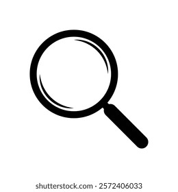 Flat magnifying glass icon. Search icon vector. Magnifying glass icon isolated on white background.