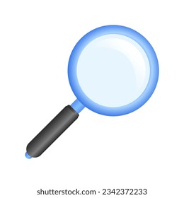 Flat Magnifying Glass Instrument Search Lens Symbol Vector Illustration