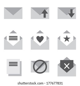 flat mail icons for mobile and web