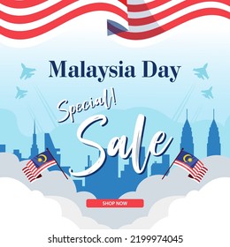 Flat Malaysia Day Special Sale Banner