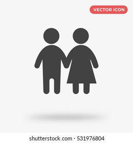 Flat male and female icon illustration isolated vector sign symbol