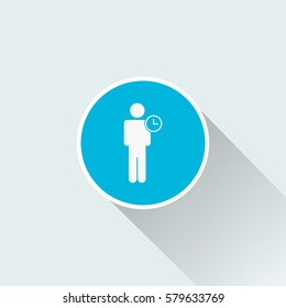 flat man clock icon