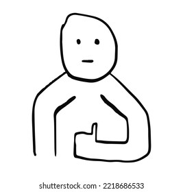 Vector de ilustración dibujado a mano por hombre plano. 