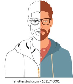 flat man illustration cartoon vector art and illustration
