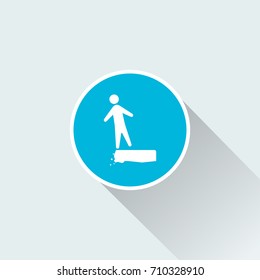 flat man on the cliff icon