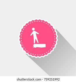 flat man on the cliff icon