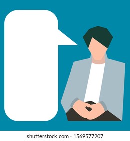 Flat Man And quote Vector Illustration EPS 10.