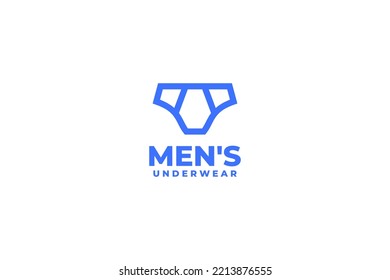Flat man underwear logo design vector template illustration