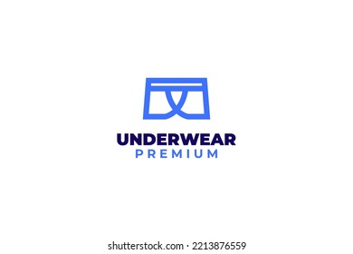 Flat man underwear logo design vector template illustration