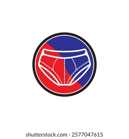 Flat man underwear logo design vector template illustration