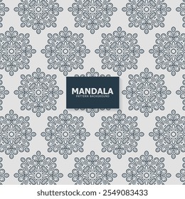 Flat mandala seamless pattern template