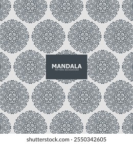 Flat mandala seamless pattern template