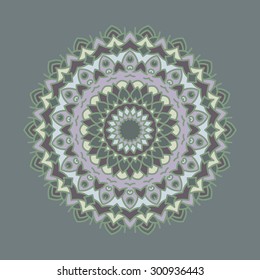 Flat mandala.Vector colorful illustration.Ethnic decorative elements
