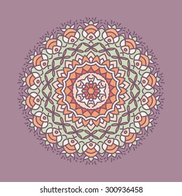 Flat mandala.Vector colorful illustration.Ethnic decorative elements