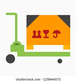 Flat manual forklift pixel perfect vector icon