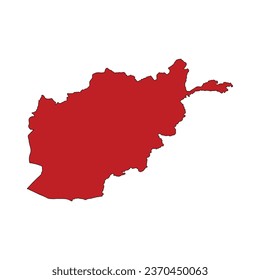 Mapa plano de Afganistán Icono vector de ilustración Afganistán