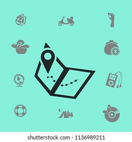 Flat map icon.